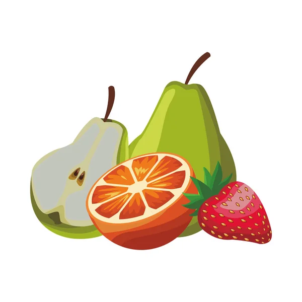 Deliciosas frutas naturales — Vector de stock