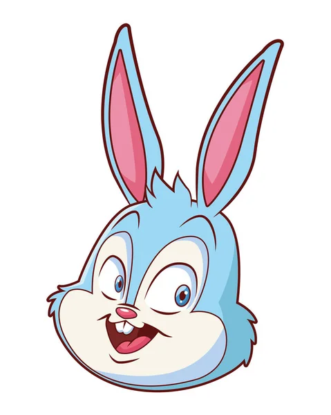 Cute easter bunny happy portrait — Stock Vector