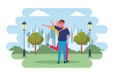 Genç erkek ve kız arkadaşı