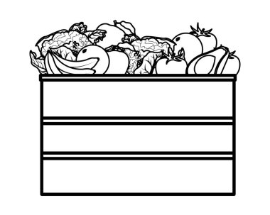 meyve ve sebze sandıkları siyah ve beyaz