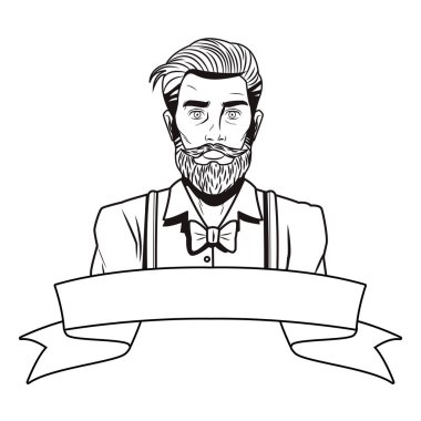 Hipster adam pop art karikatür