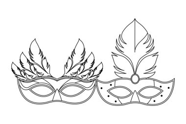 maskeler ve tüyler siyah beyaz