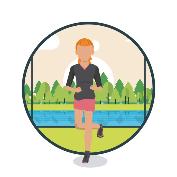 Fitness femme courir — Image vectorielle