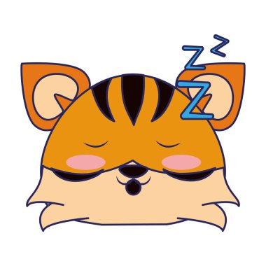 Sevimli kaplan hayvan karikatür mavi çizgiler