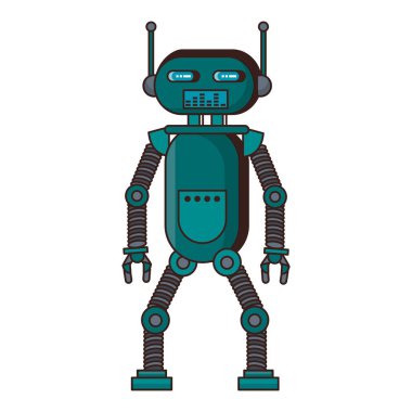 Robot komik karakter karikatür izole