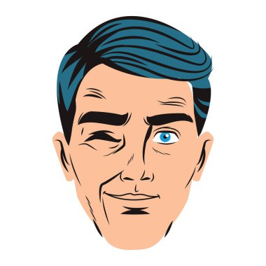 Pop art man yüz