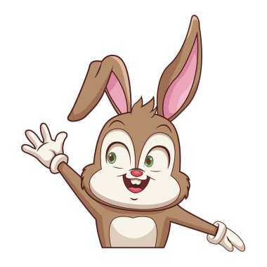 Eldiven karikatür ile Tavşan