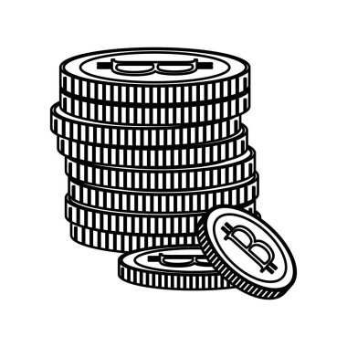 kripto para birimi kulesi bitcoin siyah beyaz