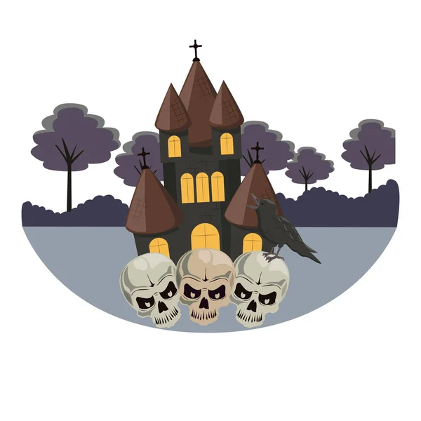 Halloween-ijesztő rajzfilmek — Stock Vector