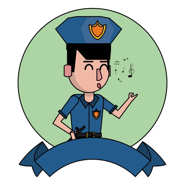 Αστυνομία και κενή κορδέλα πανό πολύχρωμα — Διανυσματικό Αρχείο