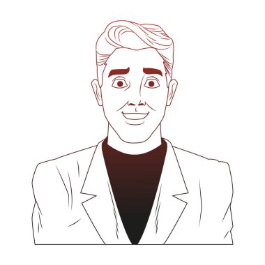 İşadamı pop art karikatür kırmızı çizgiler