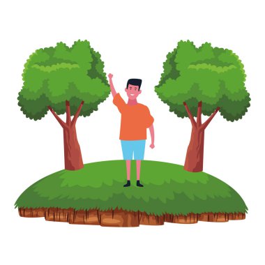 Çocuk çocuk gülümseyen karikatür