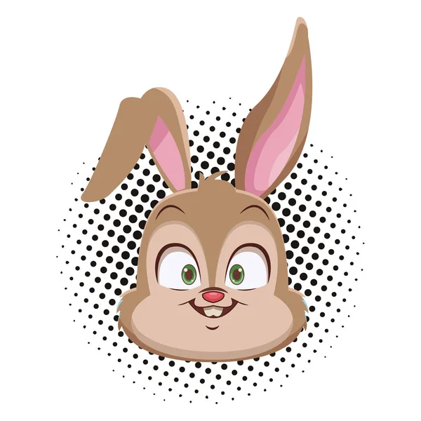 Conejo cara de dibujos animados — Archivo Imágenes Vectoriales