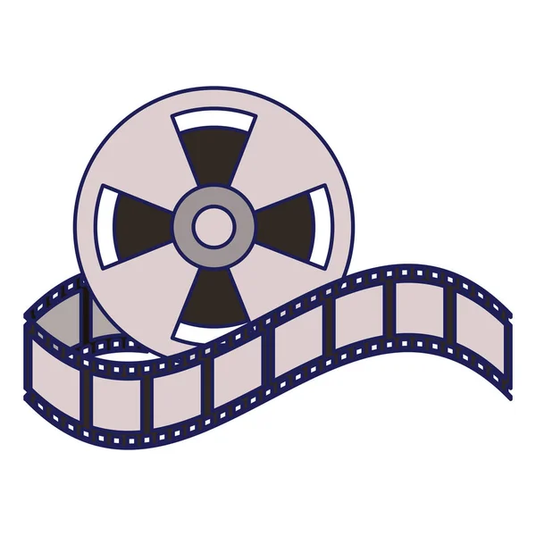 Cinema Reel utrustning Cartoon Blue Lines — Stock vektor