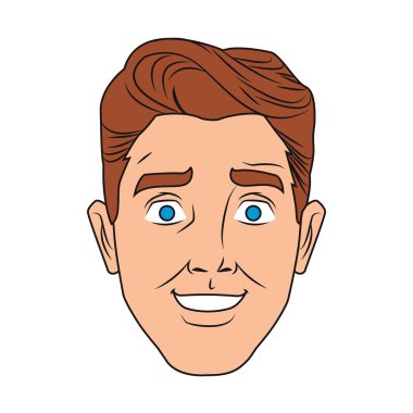 Adam yüz pop sanat çizgi film