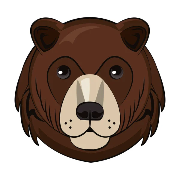 Oso cara fresco boceto — Vector de stock