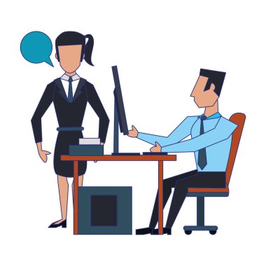 iş adamları avatarlar çizgi film karakterleri mavi çizgiler