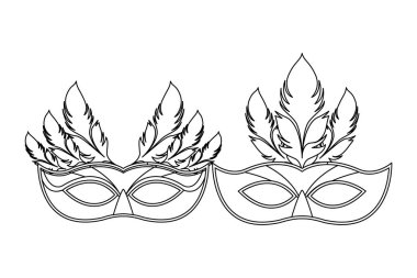 maskeler ve tüyler siyah beyaz