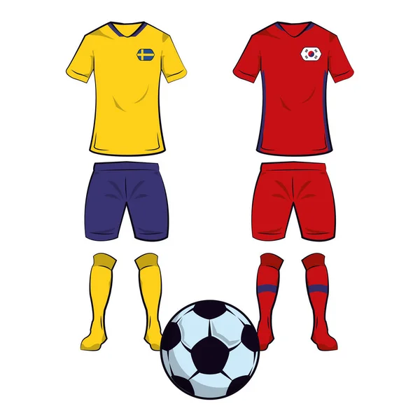 Fußballmannschaftsuniformen — Stockvektor