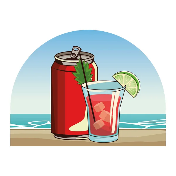 Alcoholische dranken drank cartoon — Stockvector