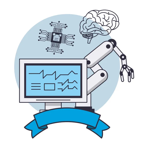 Mesterséges intelligencia-jelkép — Stock Vector