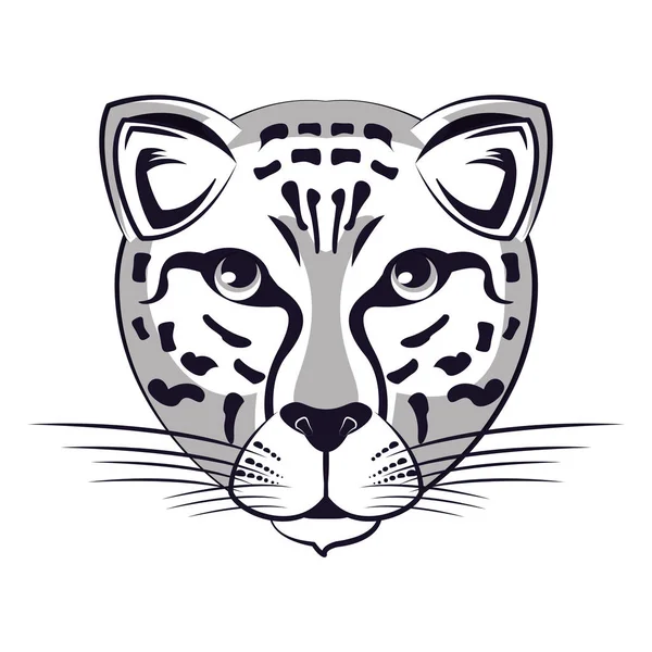 Cara de leopardo esboço legal — Vetor de Stock