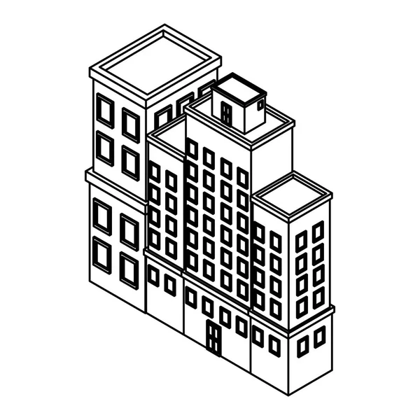 Bedrijfsgebouwen isometrisch — Stockvector