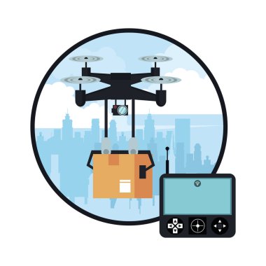 Şehirde drone teslim kutusu