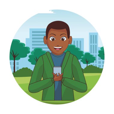 Akıllı telefon kullanan adam