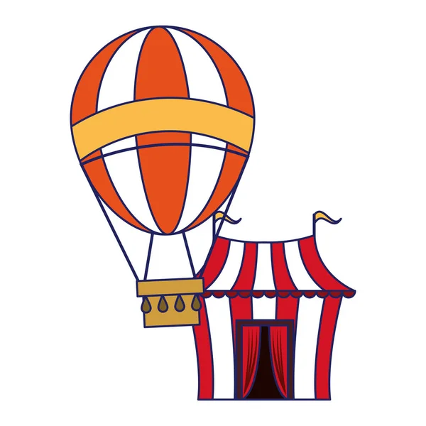 Carnival circus festival cartoons blue lines — Stock Vector