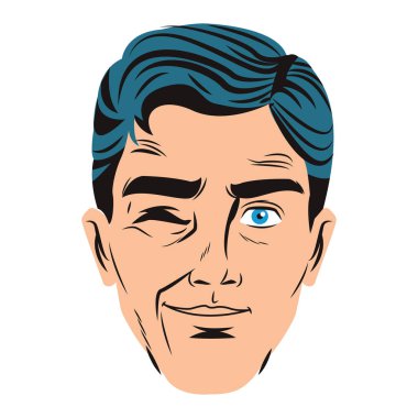 Pop art man yüz
