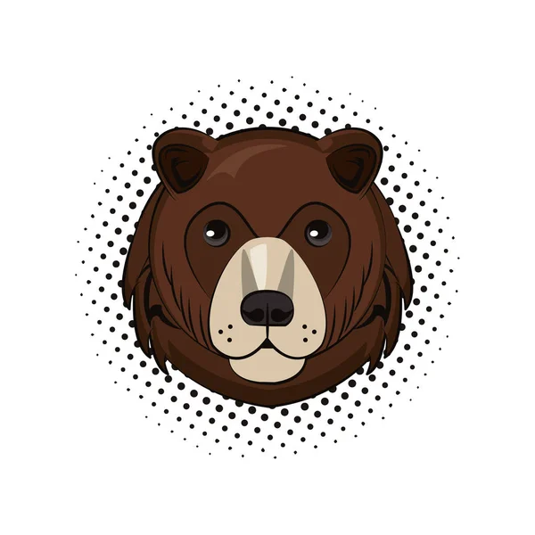 Oso cara fresco boceto — Vector de stock