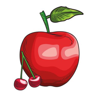 Temel Taze meyve beslenme sağlıklı el çizilmiş