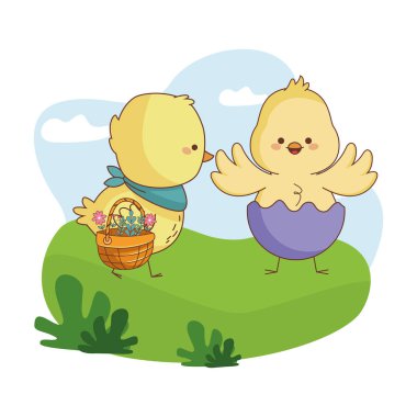 Mutlu çiftlik hayvanları karikatür