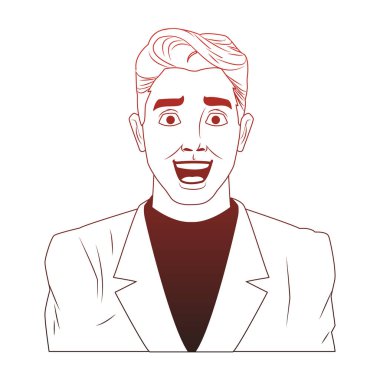 İşadamı pop art karikatür kırmızı çizgiler