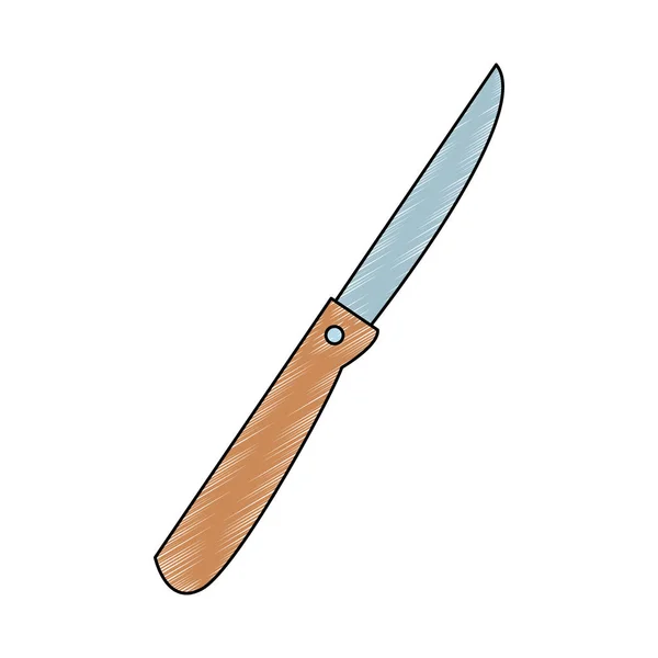 Couteau ustensile de cuisine gribouiller — Image vectorielle