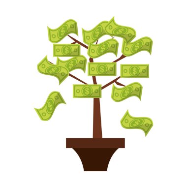 Para bitki pot karikatür izole