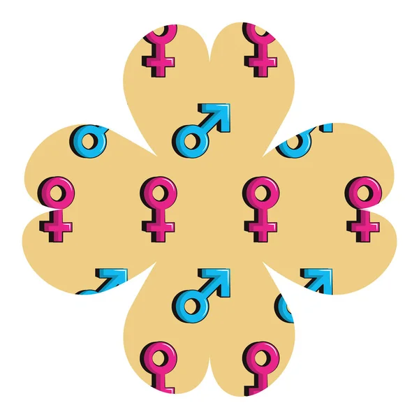 Gender symbolen embleem frame — Stockvector