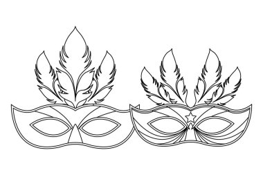 maskeler ve tüyler siyah beyaz