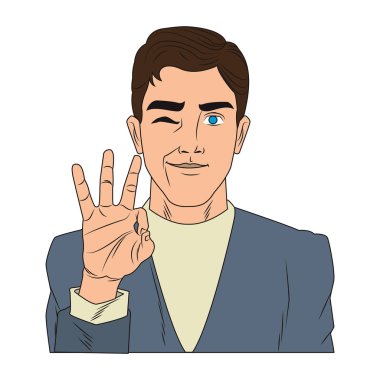 İşadamı pop sanat çizgi film