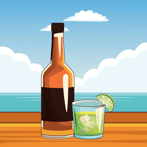 Alcoholische dranken dranken cartoon — Stockvector