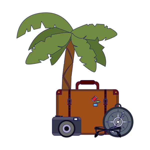 Symbole für Reise und Urlaub — Stockvektor