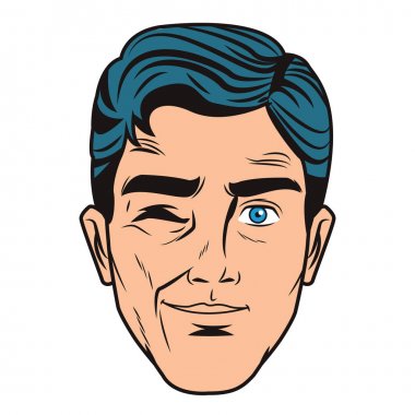 Pop art man yüz
