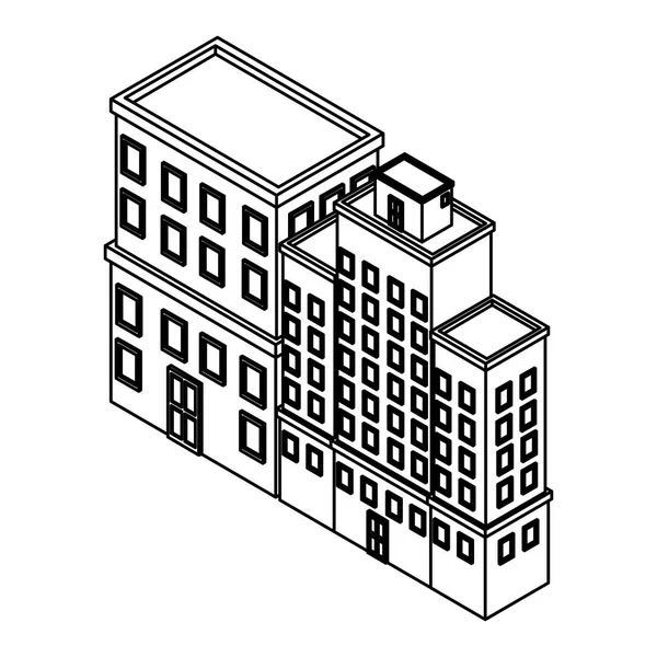 Bedrijfsgebouwen isometrisch — Stockvector