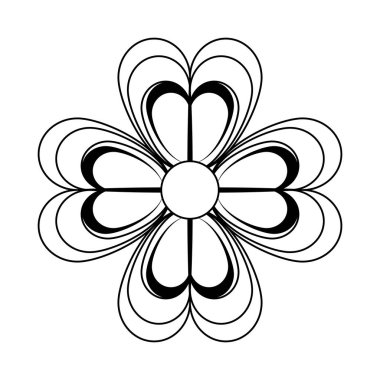 siyah ve beyaz dört yaprak simgesi ile yonca