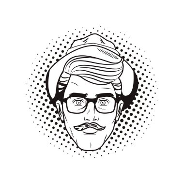 Pop art hispter yüz