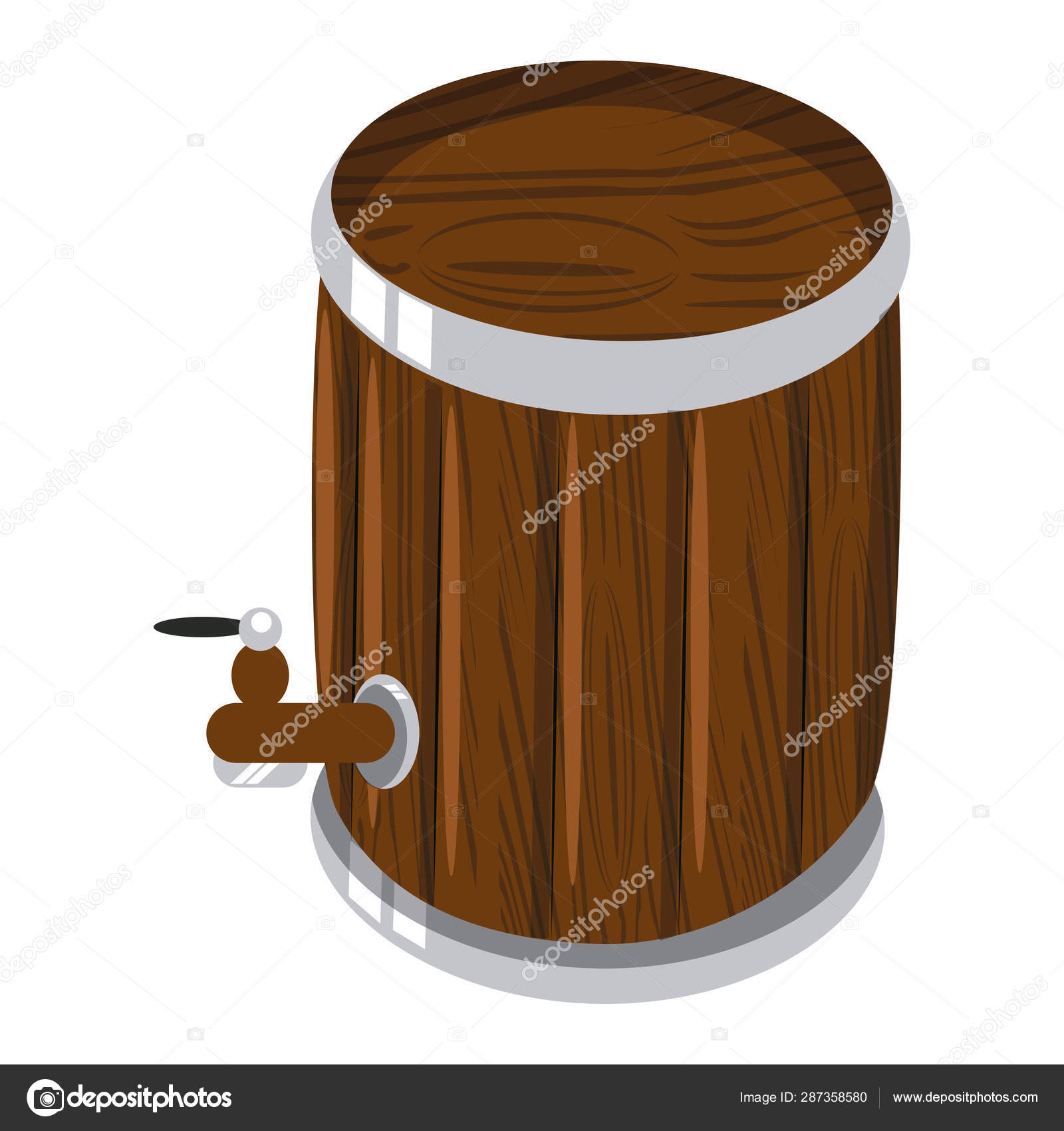 Barril de madera aislado stock de ilustración. Ilustración de