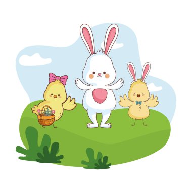 Mutlu çiftlik hayvanları karikatür