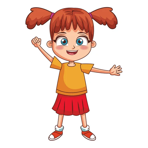 Chica niños dibujos animados — Vector de stock