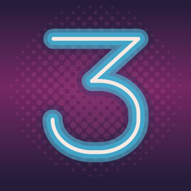 üç yazı tipi numarası neon